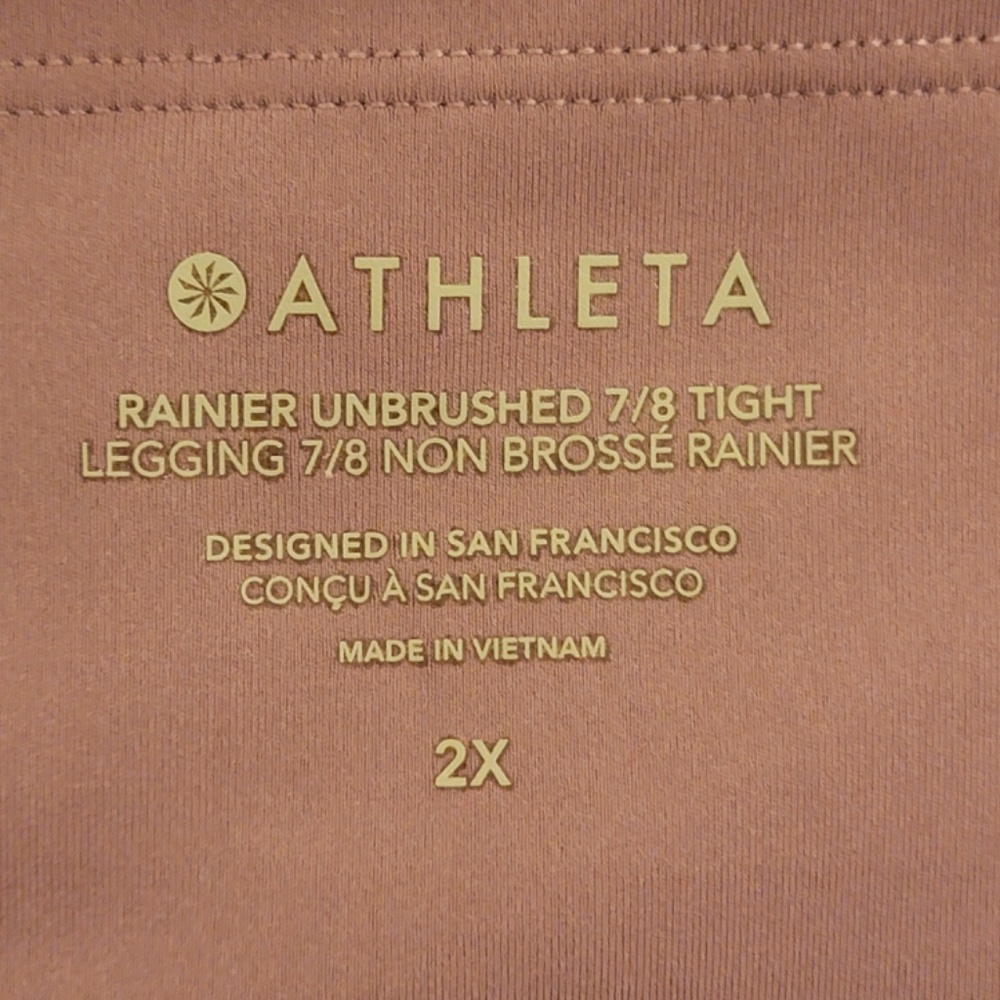 Athleta Rainer Unbrushed 7/8 Tight Size 2X Violet SuperSonic Pocket #981847 - Picture 8 of 10